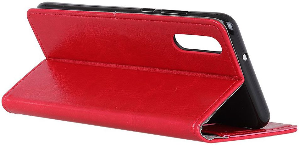 Samsung Galaxy A50 Book Case Hoesje Wallet Standaard Kunst Leer Rood afbeelding 3