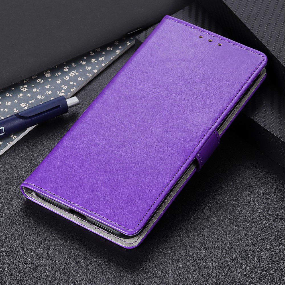Samsung Galaxy A50 Book Case Hoesje Wallet Standaard Kunst Leer Paars afbeelding 11