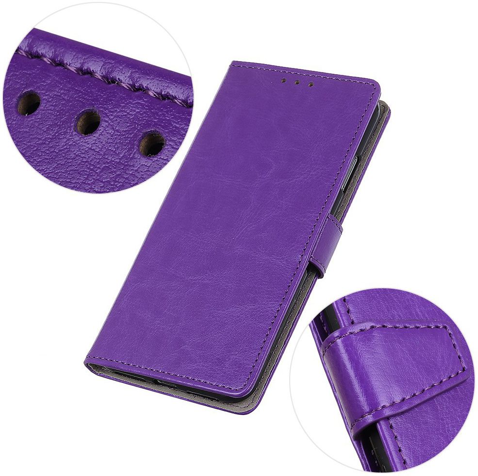 Samsung Galaxy A50 Book Case Hoesje Wallet Standaard Kunst Leer Paars afbeelding 6