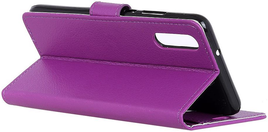 Samsung Galaxy A50 Book Case Hoesje Wallet Kunst Leer Paars afbeelding 5