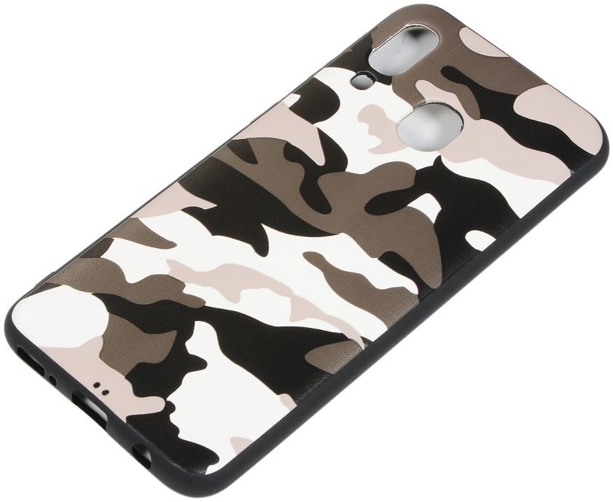 Samsung Galaxy A40 TPU Hoesje met Camouflage Print Wit afbeelding 3