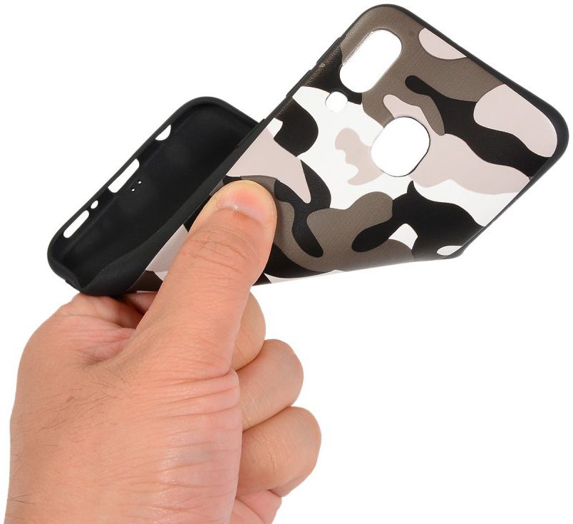 Samsung Galaxy A40 TPU Hoesje met Camouflage Print Wit afbeelding 4