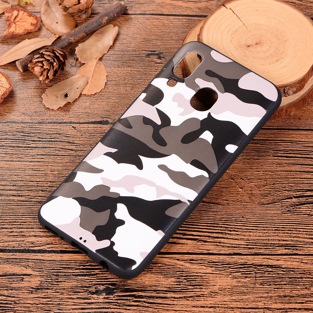 Samsung Galaxy A40 TPU Hoesje met Camouflage Print Wit afbeelding 5