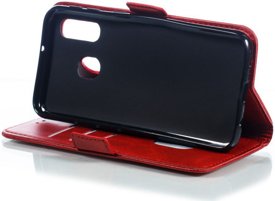 Samsung Galaxy A40 Portemonnee Hoesje met Standaard Rood afbeelding 3