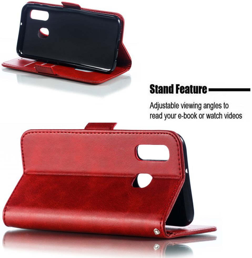 Samsung Galaxy A40 Portemonnee Hoesje met Standaard Rood afbeelding 7
