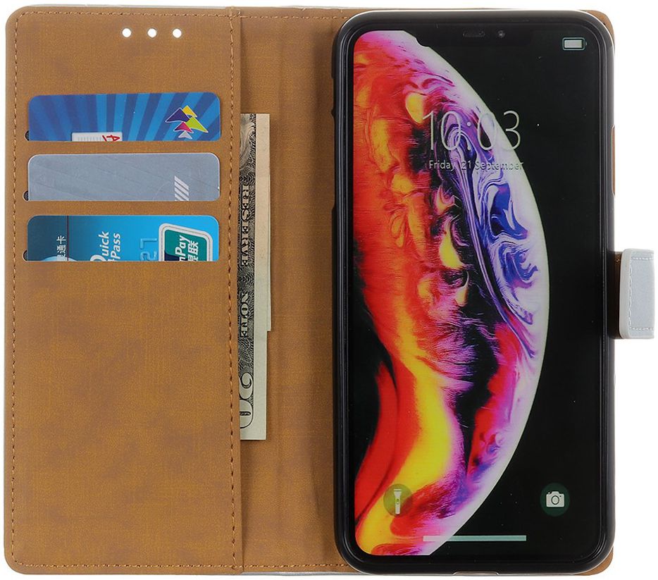 Samsung Galaxy A40 Stijlvol Portemonnee Hoesje met Standaard Zwart afbeelding 2