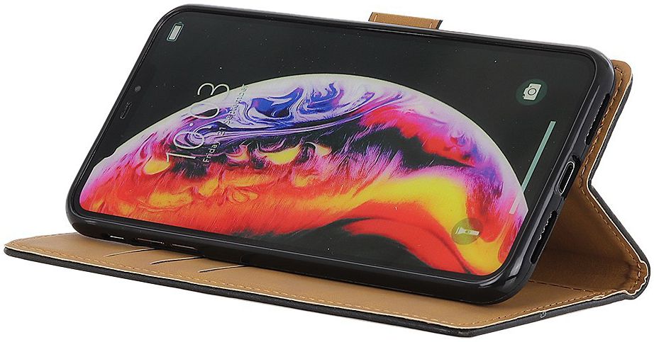 Samsung Galaxy A40 Stijlvol Portemonnee Hoesje met Standaard Zwart afbeelding 3