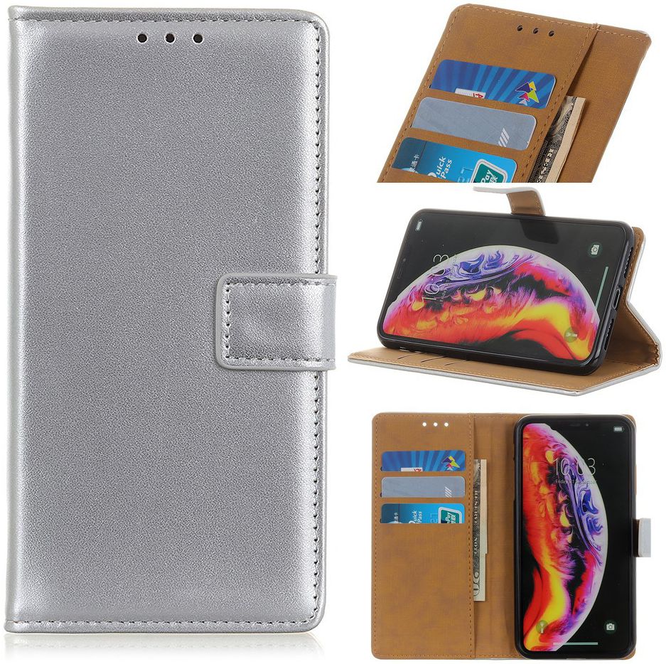 Samsung Galaxy A40 Stijlvol Portemonnee Hoesje met Standaard Zilver afbeelding 12