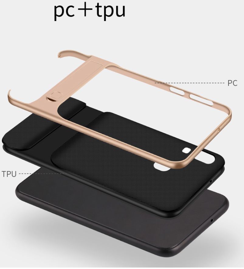 Samsung Galaxy A40 Stijlvol Hybride Kickstand Hoesje Rood afbeelding 3