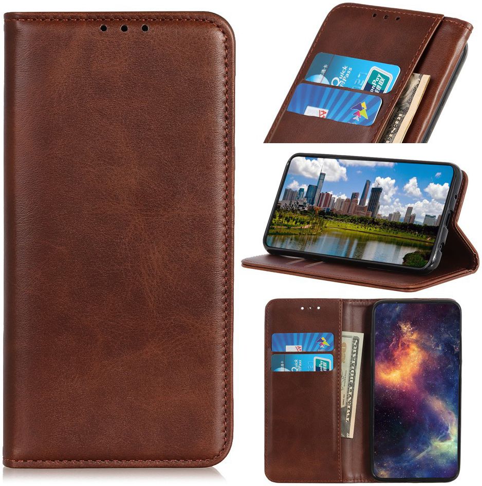 Samsung Galaxy A40 Splitleren Portemonnee Hoesje Donkerbruin afbeelding 9