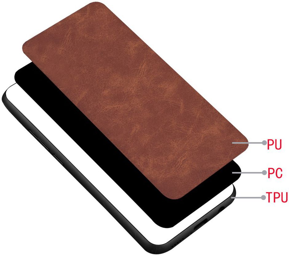 Motorola One Vision Hoesje met Kunstleer Coating Bruin afbeelding 2