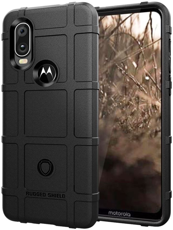 Motorola One Vision Rugged Armor Hoesje Zwart afbeelding 1