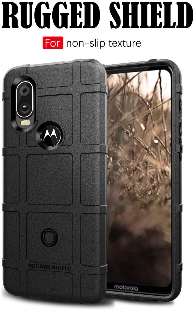 Motorola One Vision Rugged Armor Hoesje Zwart afbeelding 2