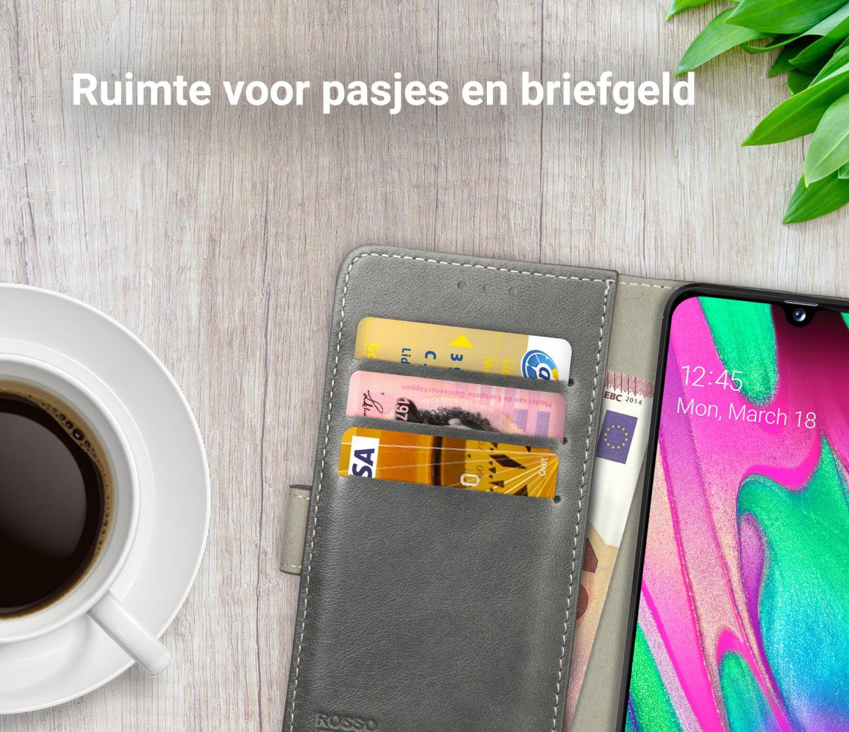 Rosso Element Samsung Galaxy A40 Hoesje Book Cover Grijs afbeelding 8