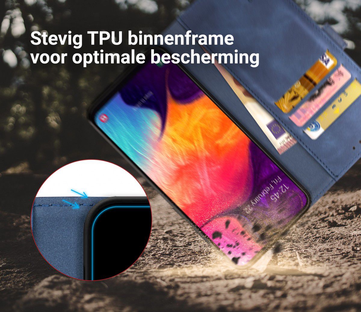 Rosso Element Samsung Galaxy A50 Hoesje Book Cover Blauw afbeelding 9