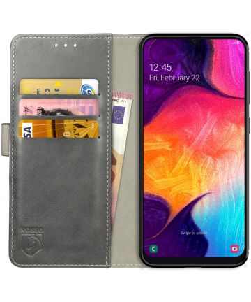 Rosso Element Samsung Galaxy A50 Hoesje Book Cover Grijs Hoesjes