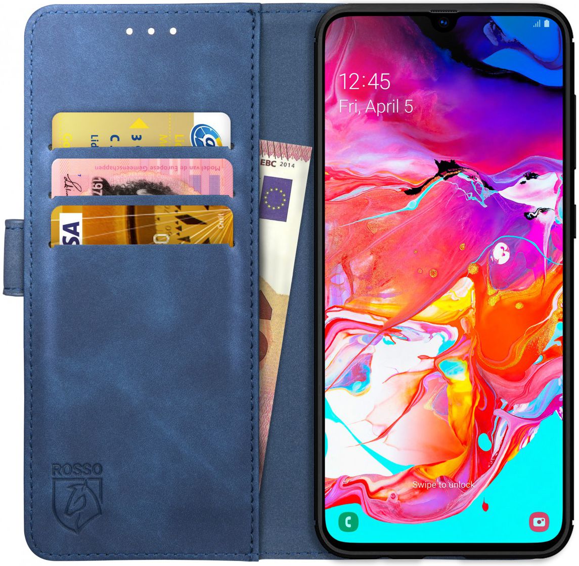 Rosso Element Samsung Galaxy A70 Hoesje Book Cover Blauw afbeelding 1