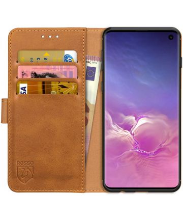 Rosso Element Samsung Galaxy S10 Hoesje Book Cover Lichtbruin Hoesjes