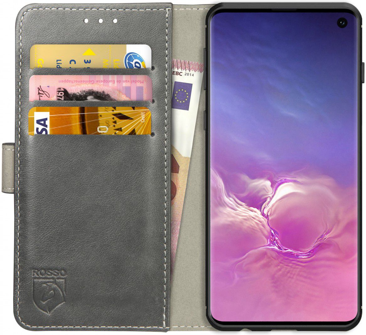 Rosso Element Samsung Galaxy S10 Hoesje Book Cover Grijs afbeelding 1