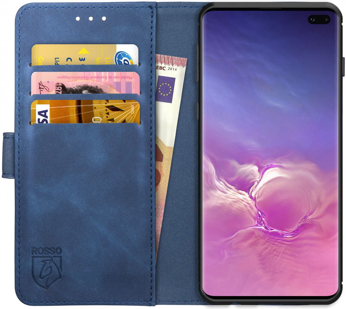 Rosso Element Samsung Galaxy S10 Plus Hoesje Book Cover Blauw afbeelding 1