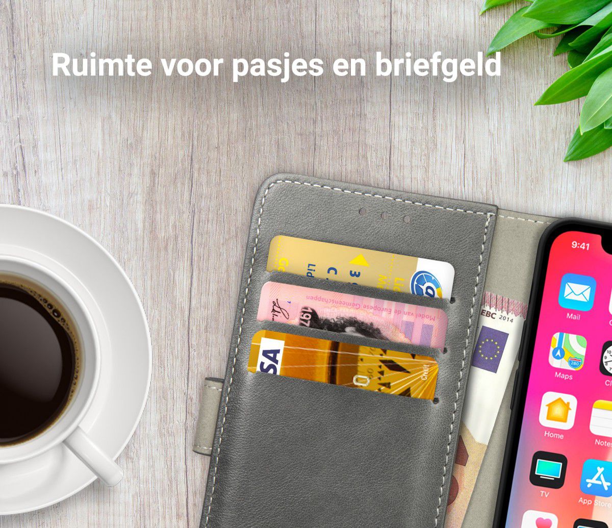 Rosso Element Apple iPhone XS / X Hoesje Book Cover Grijs afbeelding 6