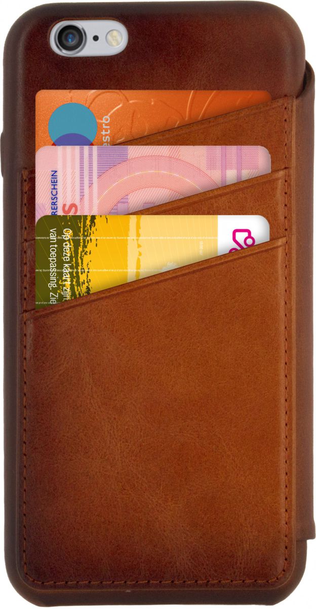 Senza Desire Skinny Leren Portemonnee Hoesje Apple iPhone 6(S) Bruin afbeelding 2