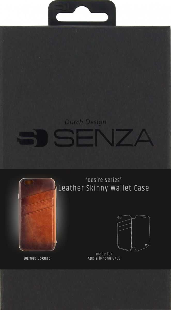 Senza Desire Skinny Leren Portemonnee Hoesje Apple iPhone 6(S) Bruin afbeelding 6