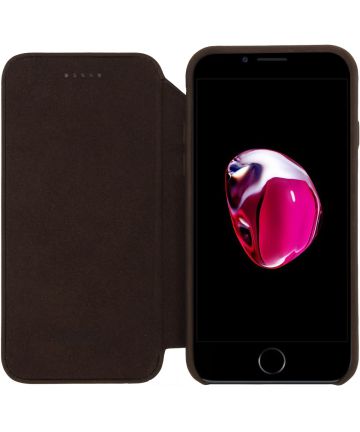 Senza Raw Apple iPhone SE (2020) Hoesje Dun Leren Wallet Case Bruin Hoesjes