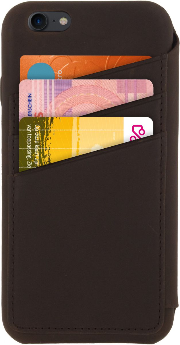 Senza Raw Apple iPhone SE (2020) Hoesje Dun Leren Wallet Case Bruin afbeelding 2