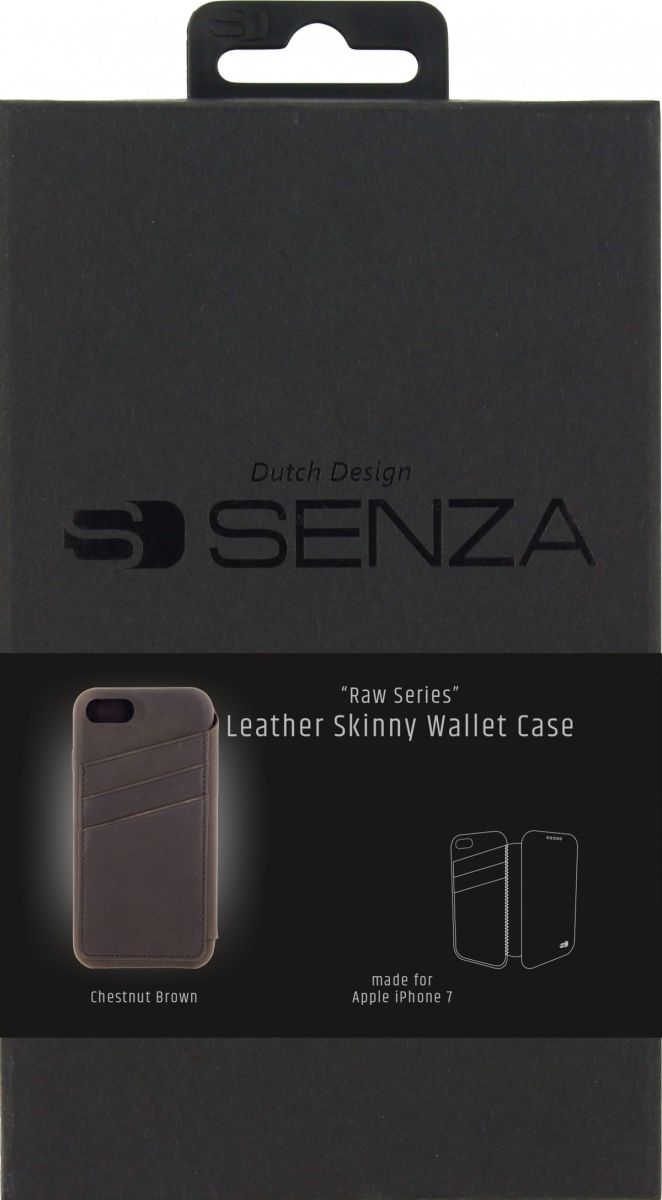 Senza Raw Apple iPhone SE (2020) Hoesje Dun Leren Wallet Case Bruin afbeelding 6