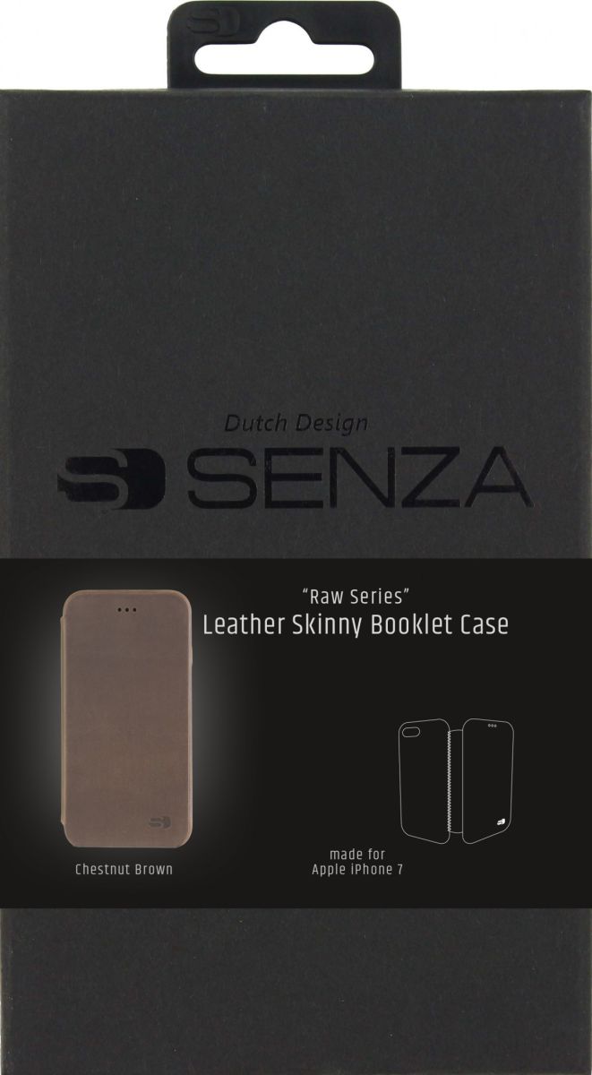 Senza Raw Apple iPhone SE (2020) Hoesje Dun Leren Book Case Bruin afbeelding 5