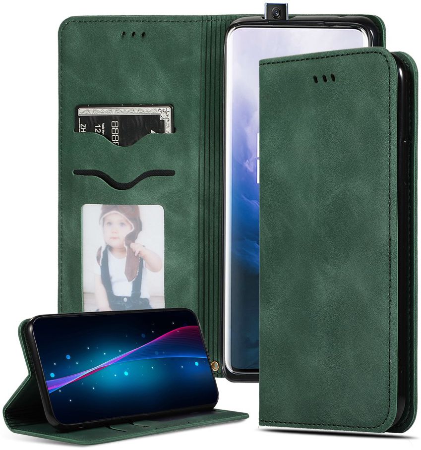 OnePlus 7 Pro Stijlvol Portemonnee Hoesje Groen afbeelding 1