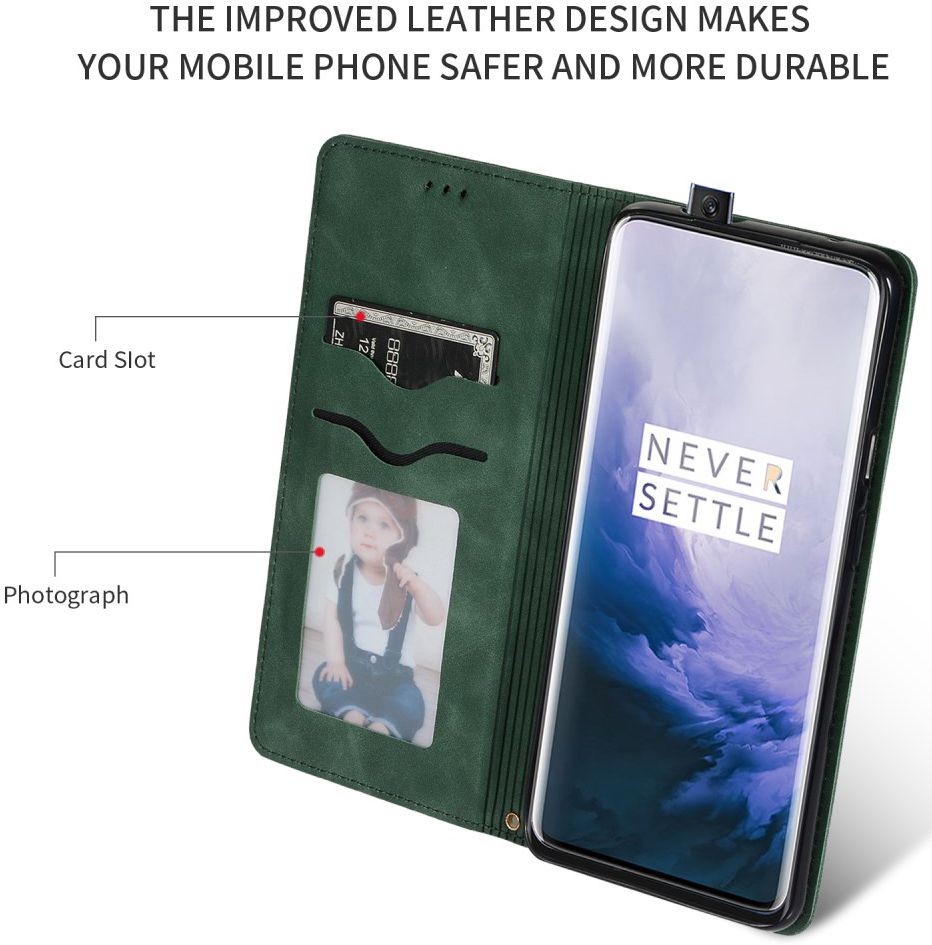 OnePlus 7 Pro Stijlvol Portemonnee Hoesje Groen afbeelding 2