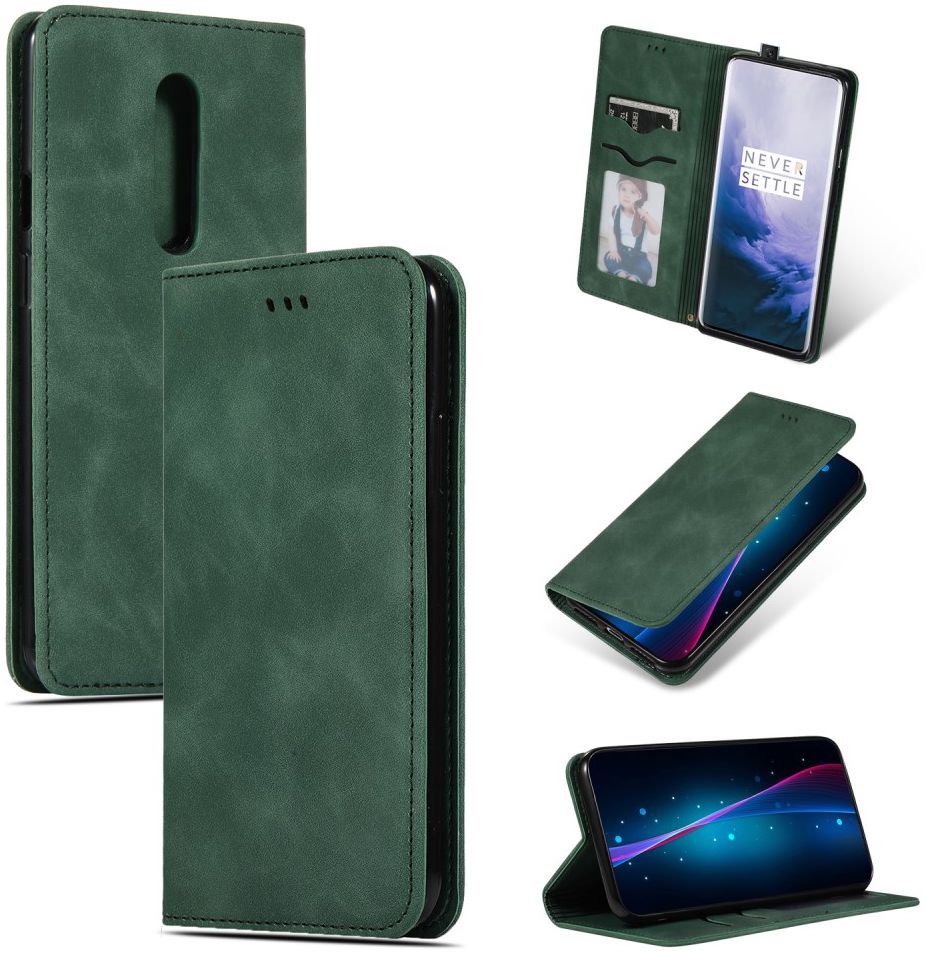 OnePlus 7 Pro Stijlvol Portemonnee Hoesje Groen afbeelding 3