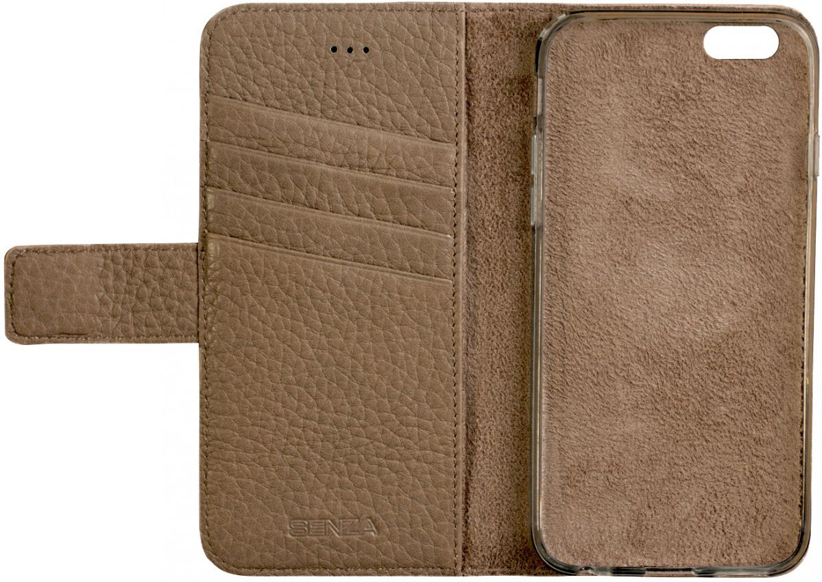 Senza Exquisite Leren Portemonnee Hoesje Apple iPhone 6(S) Bruin afbeelding 4