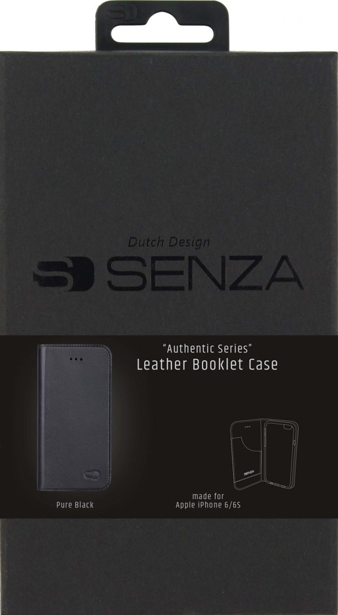 Senza Authentic Leren Portemonnee Hoesje Apple iPhone 6(S) Zwart afbeelding 5