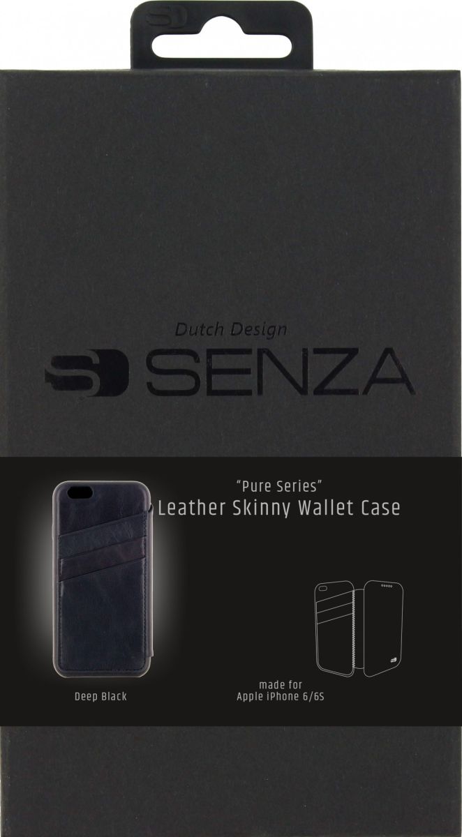 Senza Pure Skinny Leren Portemonnee Hoesje  iPhone 6/6s Zwart afbeelding 6