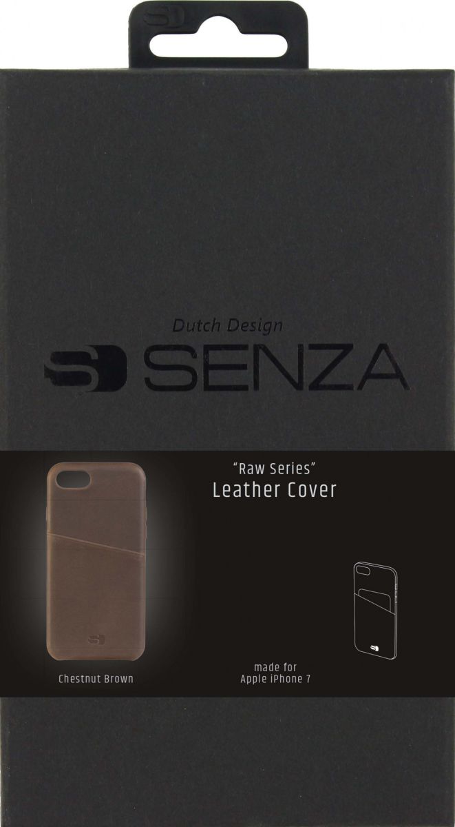 Senza Raw Apple iPhone SE (2020) Hoesje Dun Leren Back Cover Bruin afbeelding 5