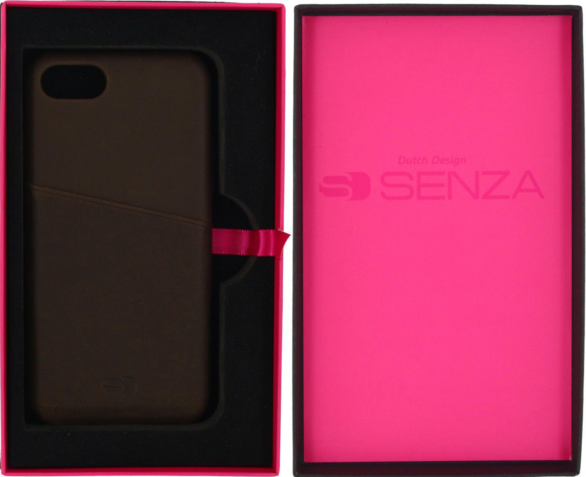 Senza Raw Apple iPhone SE (2020) Hoesje Dun Leren Back Cover Bruin afbeelding 6