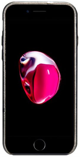 Senza Glam Apple iPhone SE (2020) Hoesje Dun Leren Back Cover Grijs afbeelding 2
