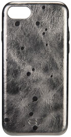 Senza Glam Apple iPhone SE (2020) Hoesje Dun Leren Back Cover Grijs afbeelding 3