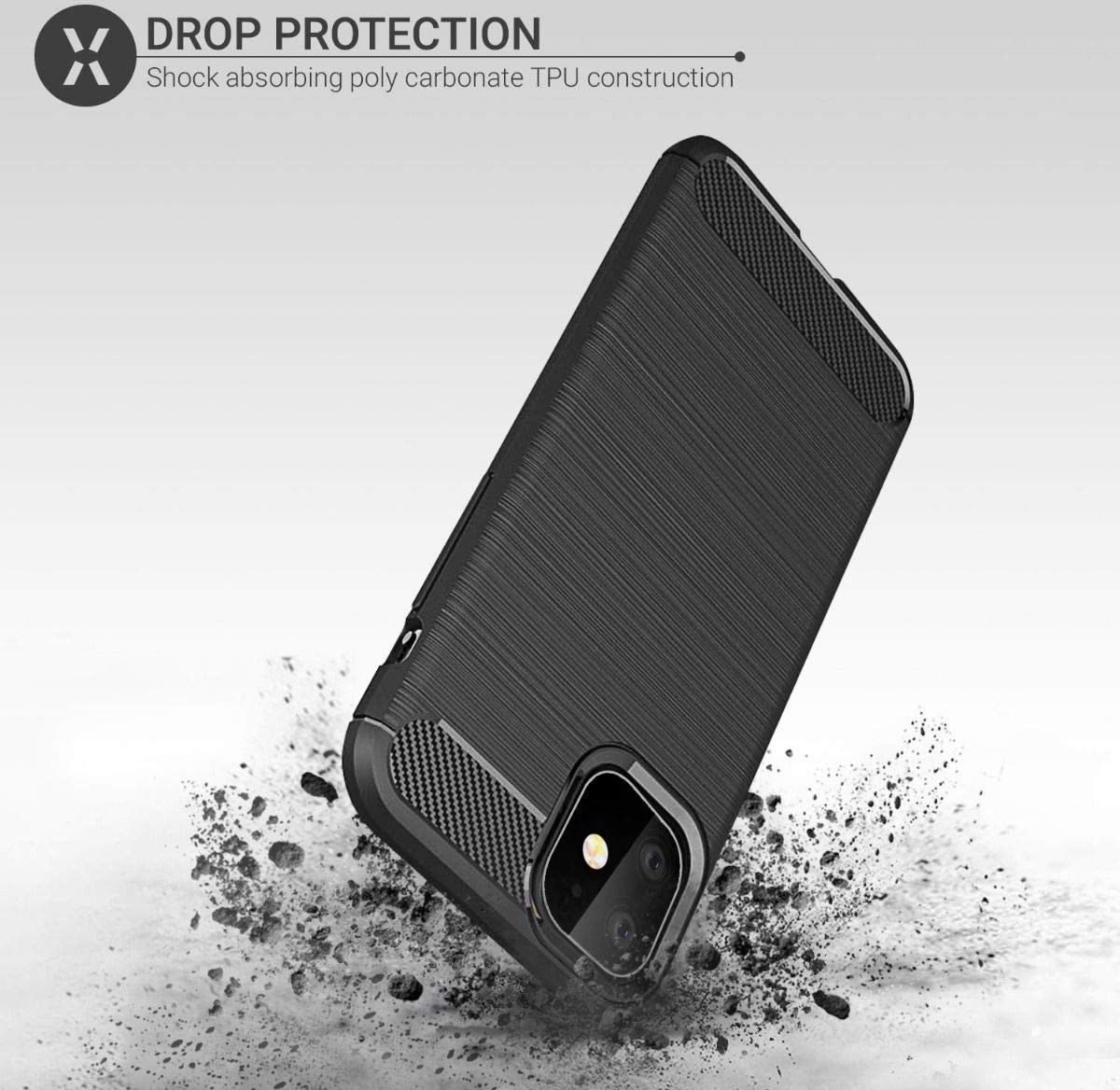 Apple iPhone 11 Pro Hoesje Geborsteld TPU Zwart afbeelding 8