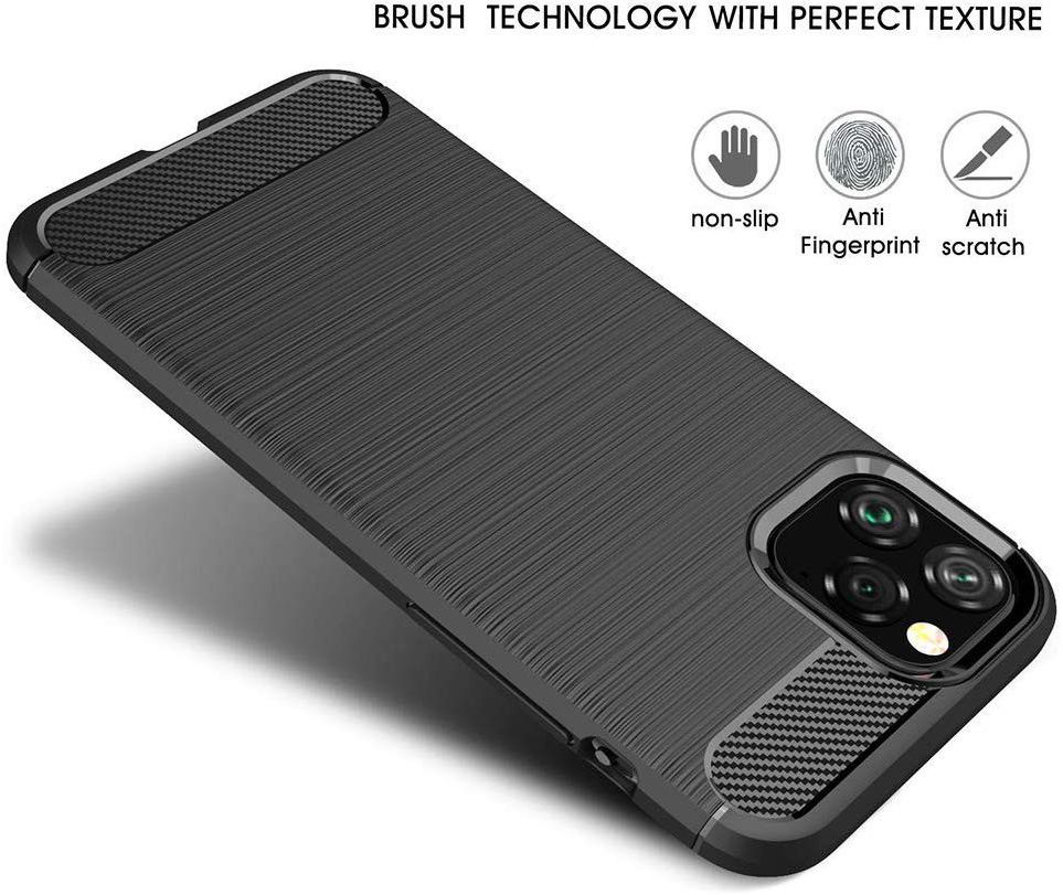 Apple iPhone 11 Pro Hoesje Geborsteld TPU Zwart afbeelding 9