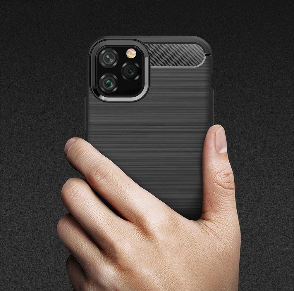 Apple iPhone 11 Pro Hoesje Geborsteld TPU Zwart afbeelding 11