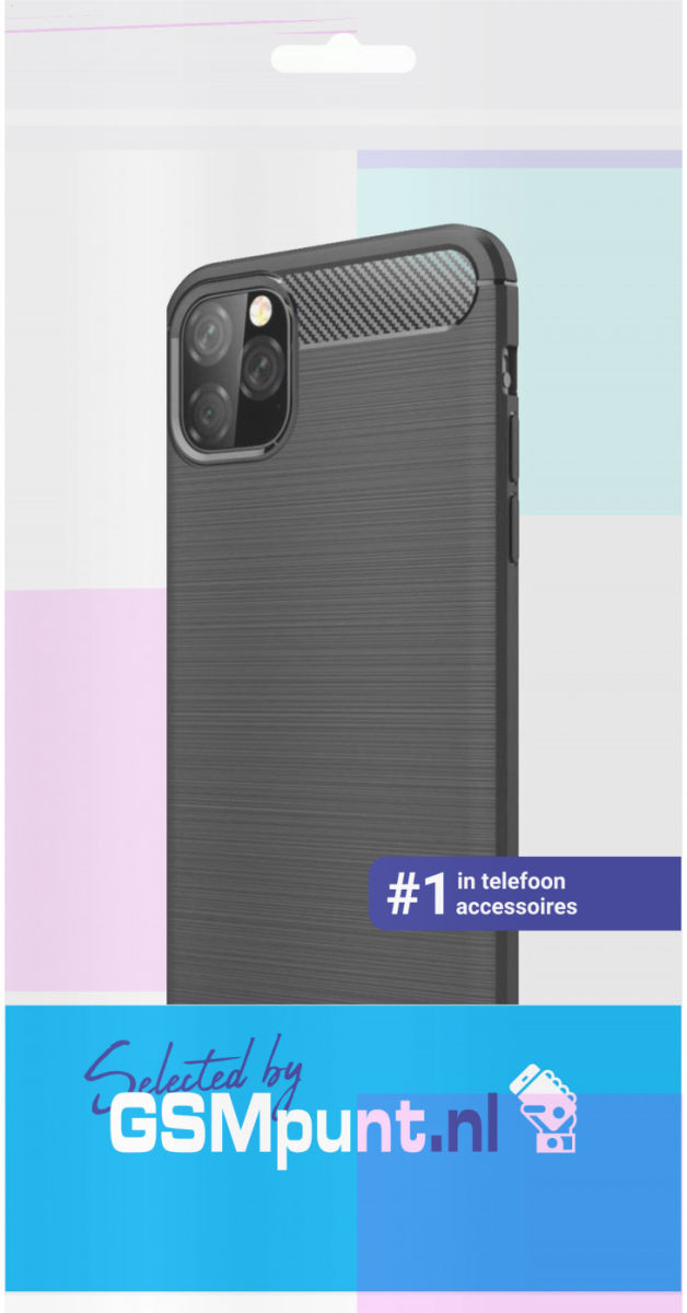 Apple iPhone 11 Pro Hoesje Geborsteld TPU Zwart afbeelding 2