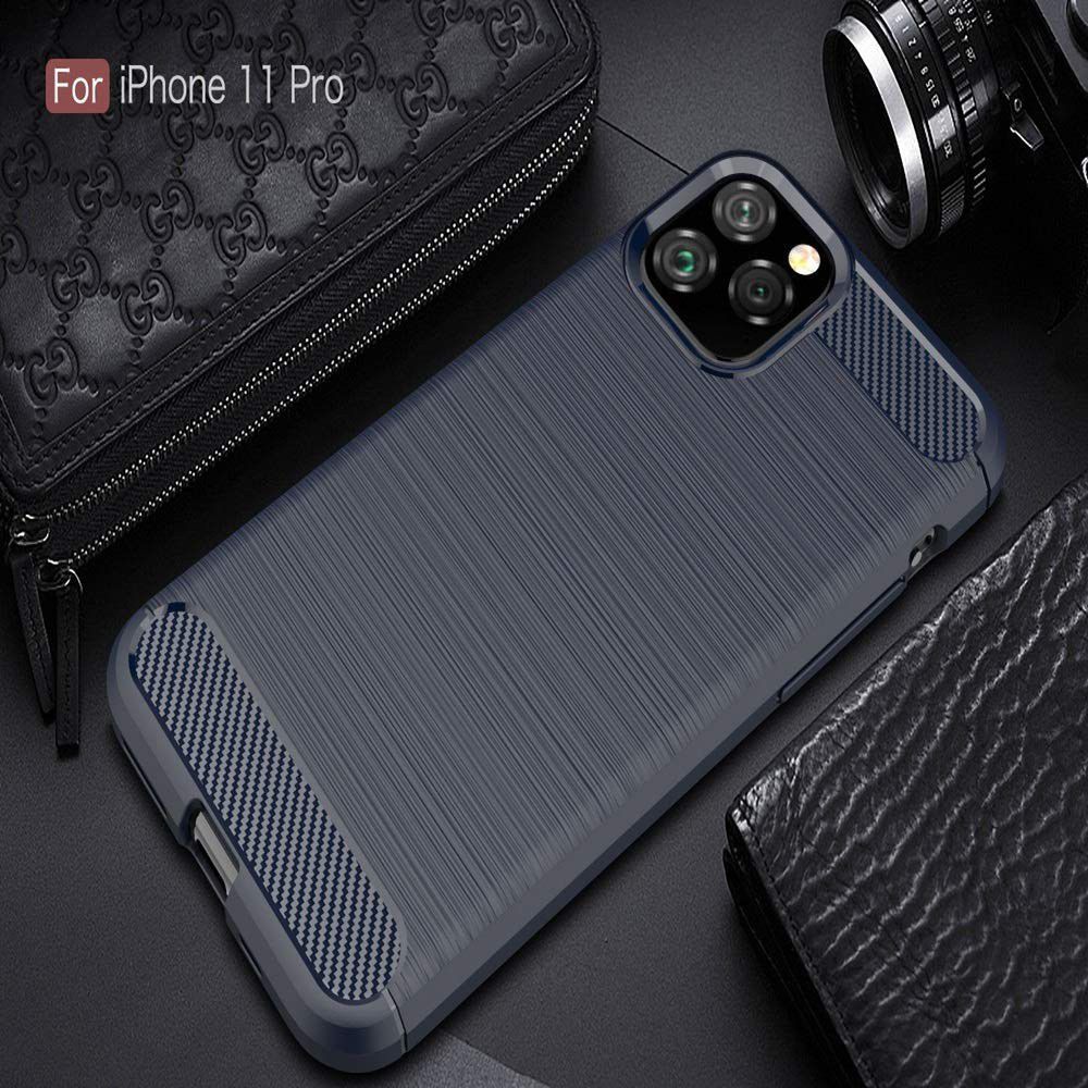 Apple iPhone 11 Pro Hoesje Geborsteld TPU Blauw afbeelding 5