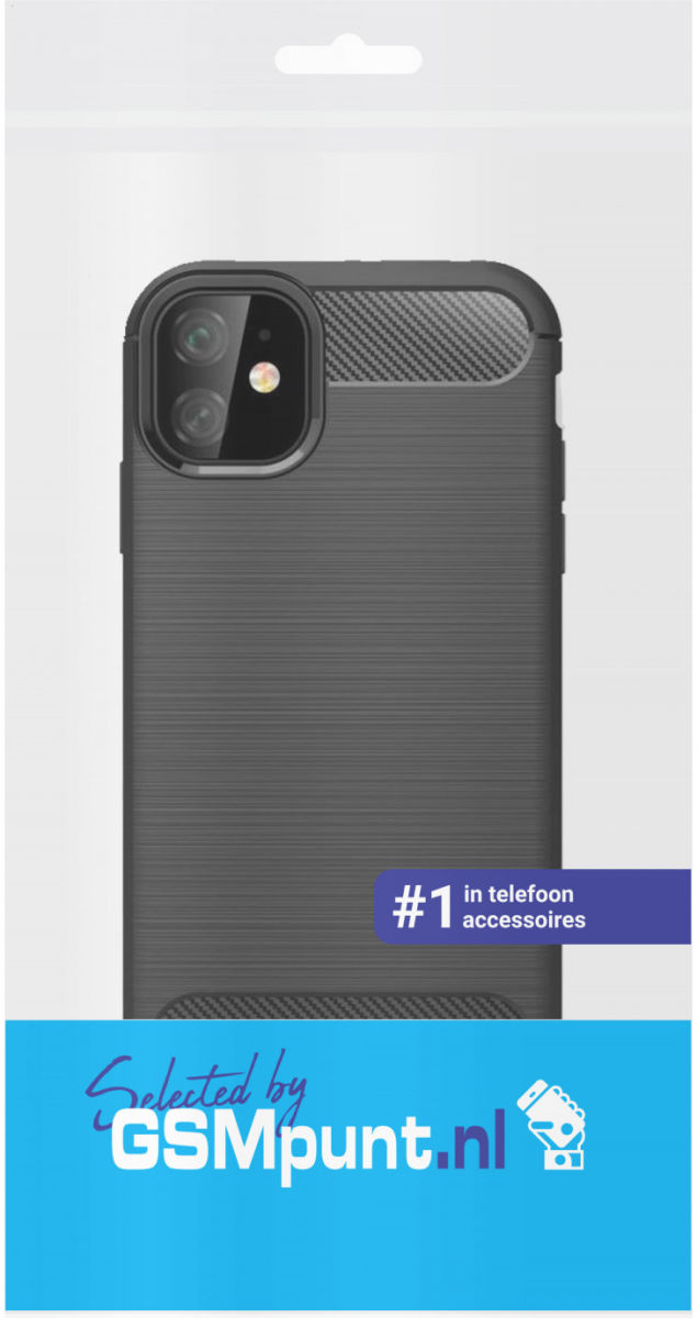 Apple iPhone 11 Geborsteld TPU Hoesje Zwart afbeelding 4