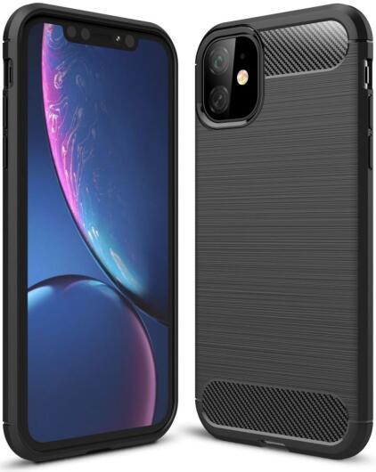 Apple iPhone 11 Geborsteld TPU Hoesje Zwart afbeelding 1