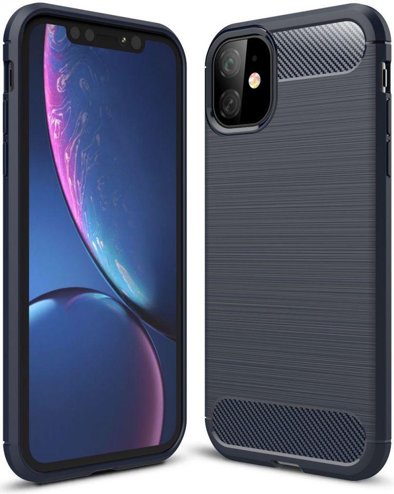 Apple iPhone 11 Hoesje Geborsteld TPU Blauw afbeelding 4