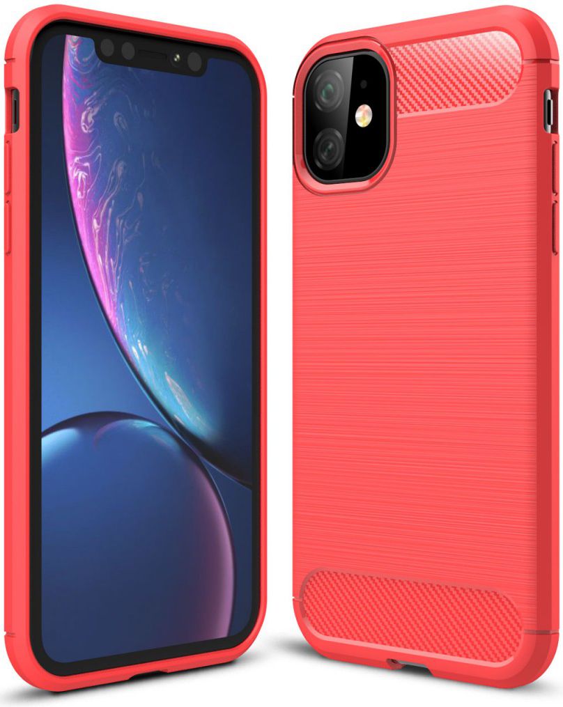 Apple iPhone 11 Hoesje Geborsteld TPU Rood afbeelding 4